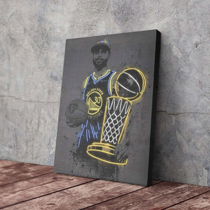 Stephen Curry Neon NBA Champion Poster MVP Golden State Warriors