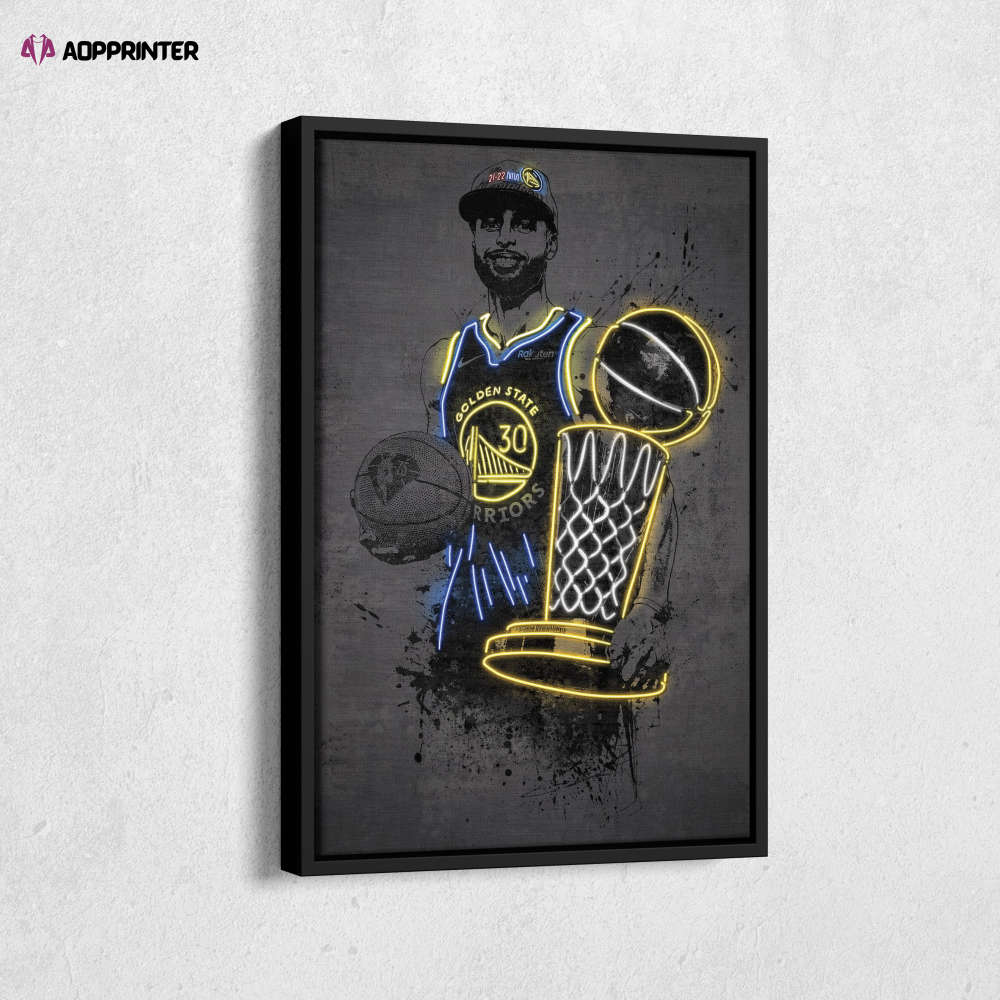 Stephen Curry Neon NBA Champion Poster MVP Golden State Warriors Stephen Curry Neon NBA Champion Poster MVP Golden State Warriors