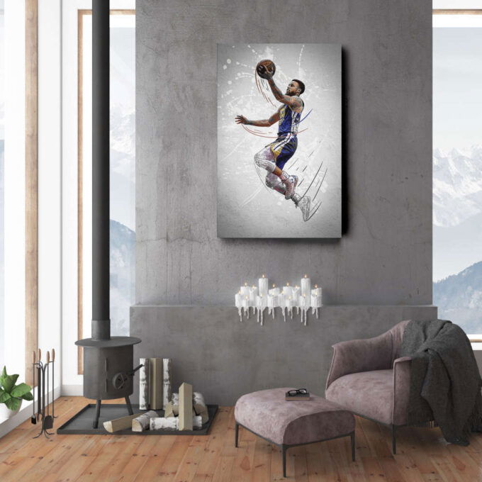 Stephen Curry Poster Golden State Warriors NBA Framed Wall Art Home Decor Canvas Print Artwork