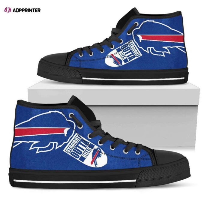 Straight Outta Buffalo Bills NFL Custom Canvas High Top Shoes