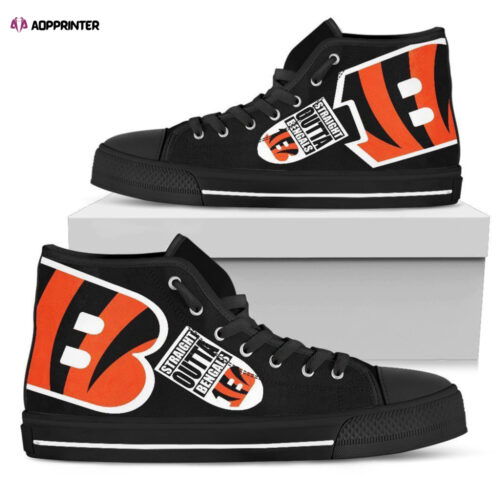 Cart 3 Straight Outta Cincinnati Bengals NFL Custom Canvas High Top Shoes