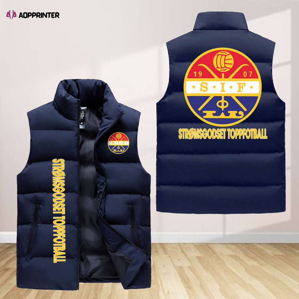 Stromsgodset Toppfotball Sleeveless Puffer Jacket Custom For Fans Gifts Stromsgodset Toppfotball Sleeveless Puffer Jacket Custom For Fans Gifts