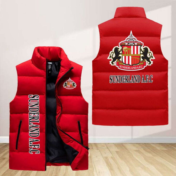 Sunderland A.F.C Sleeveless Puffer Jacket Custom For Fans Gifts