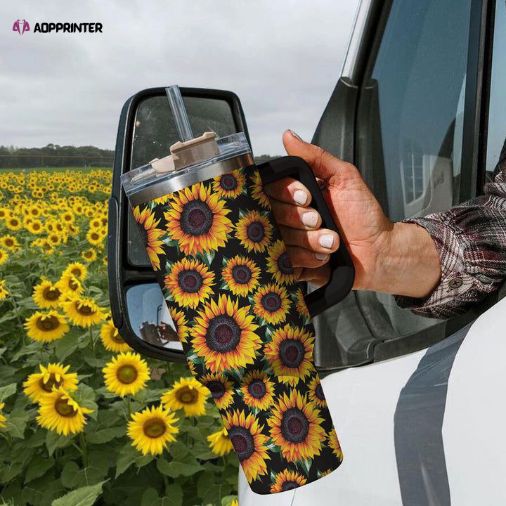 Sunflower Stanley Tumbler 40Oz Gift for Fans Sunflower Stanley Tumbler 40Oz Gift for Fans