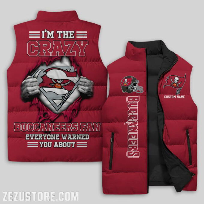 Tampa Bay Buccaneers NFL Sleeveless Puffer Jacket Custom For Fans Gifts