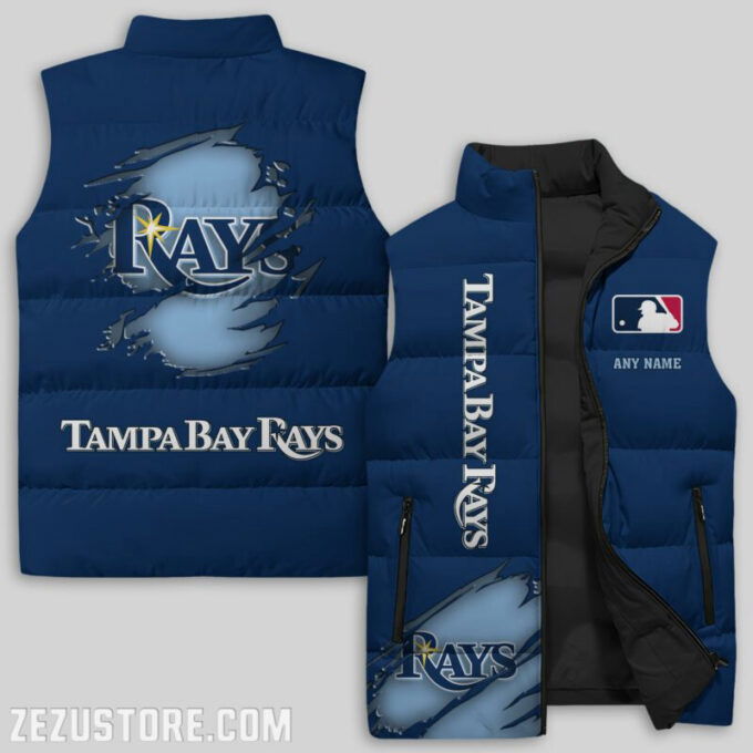 Tampa Bay Rays MLB Sleeveless Puffer Jacket Custom For Fans Gifts
