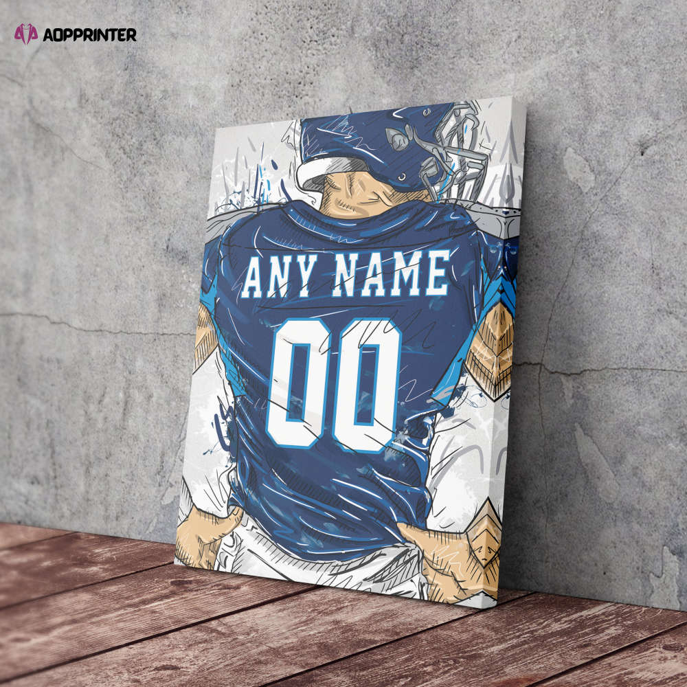 Tennessee Titans Jersey Personalized Jersey NFL Custom Name and Number Canvas Wall Art Home Decor Man Cave Gift Tennessee Titans Jersey Personalized Jersey NFL Custom Name and Number Canvas Wall Art Home Decor Man Cave Gift