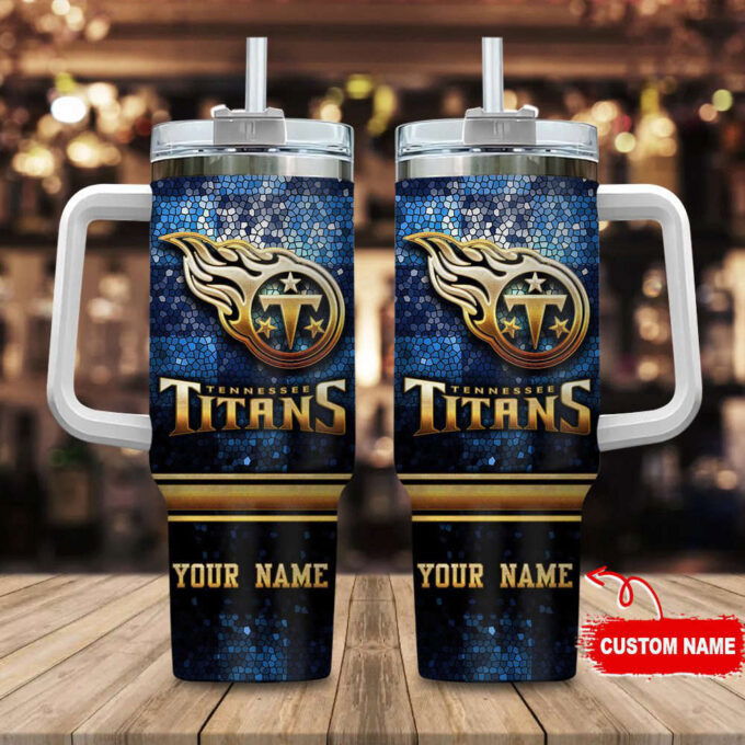 Tennessee Titans Personalized NFL Glitter 40oz Stanley Tumbler Gift for Fans