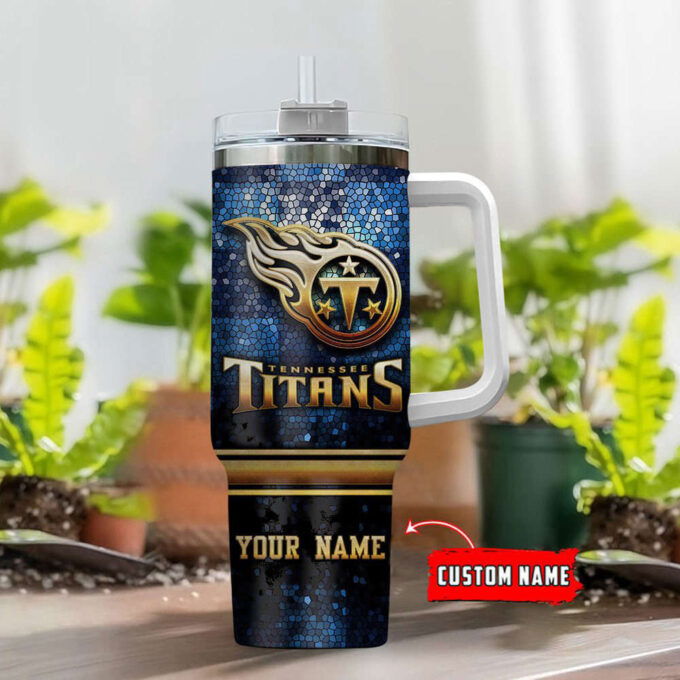 Tennessee Titans Personalized NFL Glitter 40oz Stanley Tumbler Gift for Fans