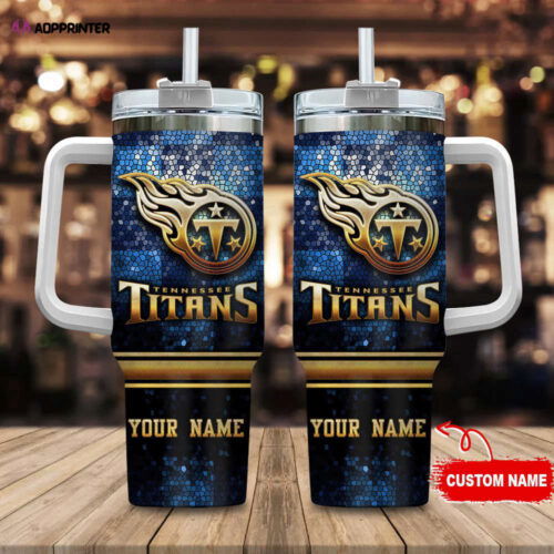 Cart 1 Tennessee Titans Personalized NFL Glitter 40oz Stanley Tumbler Gift for Fans