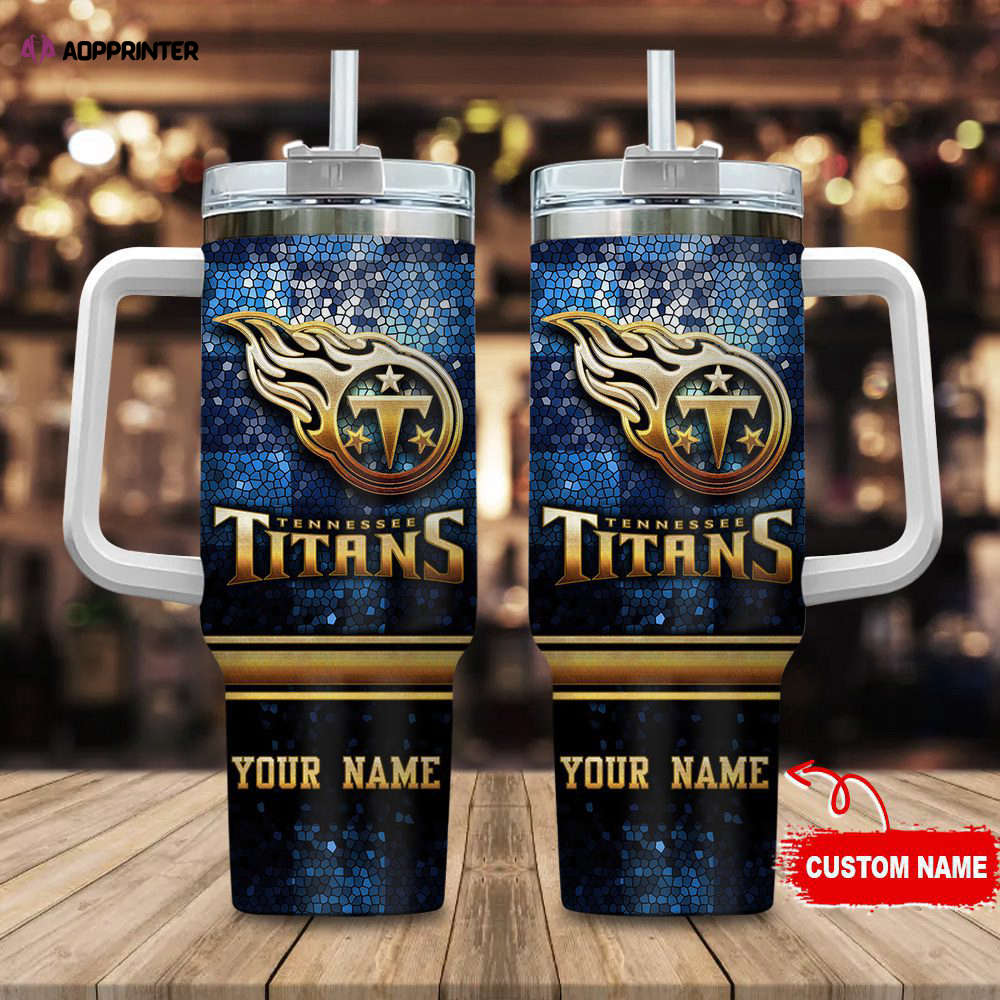 Tennessee Titans Personalized NFL Glitter 40oz Stanley Tumbler Gift for Fans Tennessee Titans Personalized NFL Glitter 40oz Stanley Tumbler Gift for Fans