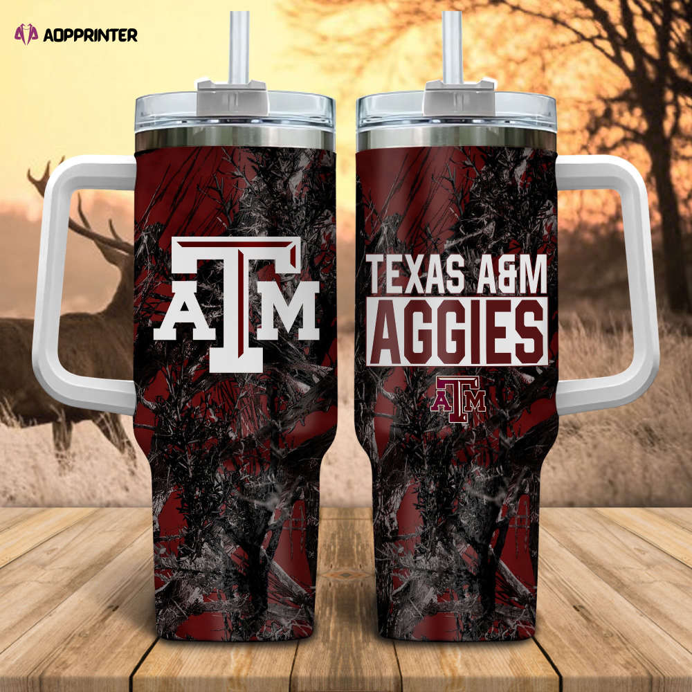 Texas A&M Aggies NCAA Hunting Personalized Stanley Tumbler 40oz Gift for Fans Texas A&M Aggies NCAA Hunting Personalized Stanley Tumbler 40oz Gift for Fans