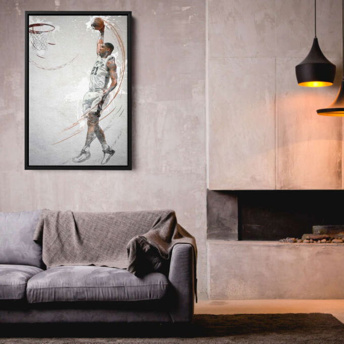 Tim Duncan Poster Dunk San Antonio Spurs NBA Framed Wall Art Home Decor Canvas Print Artwork