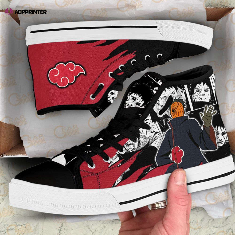 Tobi Emblem High Top Shoes Custom Naruto Anime For Fans Tobi Emblem High Top Shoes Custom Naruto Anime For Fans