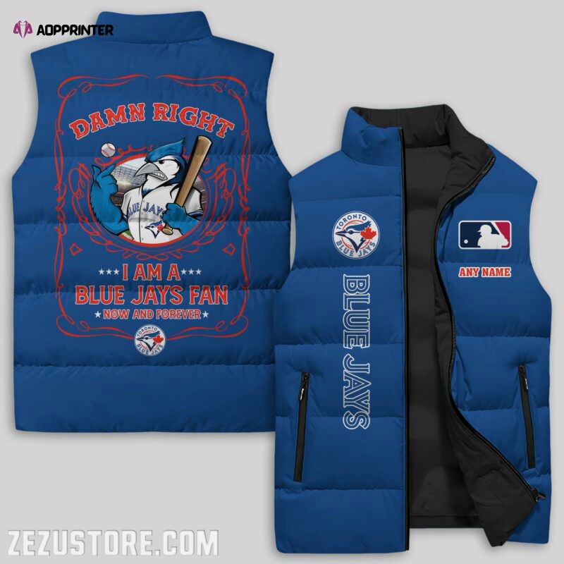 Toronto Blue Jays MLB Sleeveless Puffer Jacket Custom For Fans Gifts Toronto Blue Jays MLB Sleeveless Puffer Jacket Custom For Fans Gifts