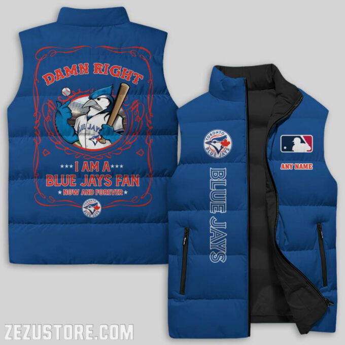 Toronto Blue Jays MLB Sleeveless Puffer Jacket Custom For Fans Gifts