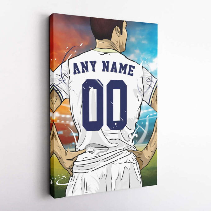 Tottenham Hotspur F.C. Jersey Soccer Personalized Jersey Custom Name and Number Canvas Wall Art Home Decor Framed Poster Man Cave Gift
