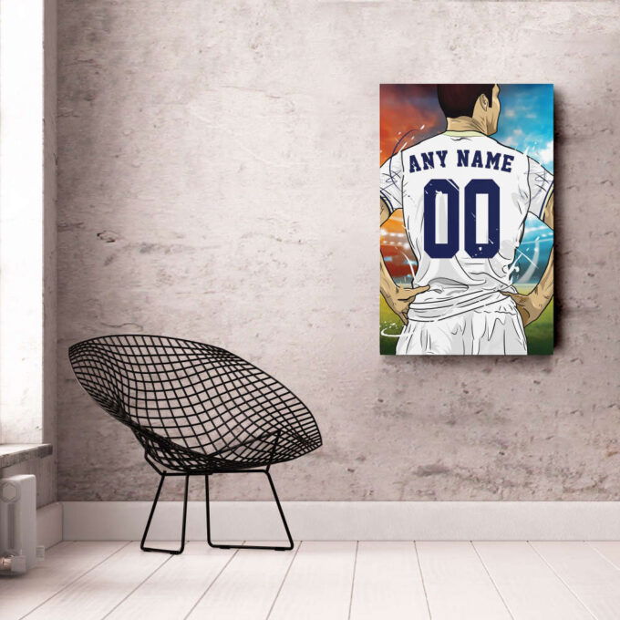 Tottenham Hotspur F.C. Jersey Soccer Personalized Jersey Custom Name and Number Canvas Wall Art Home Decor Framed Poster Man Cave Gift