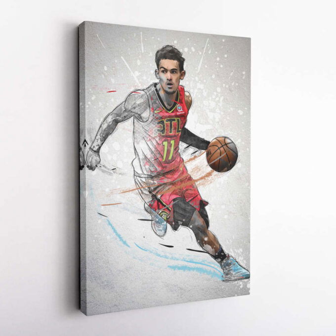 Trae Young Poster Atlanta Hawks NBA Framed Wall Art Home Decor Canvas Print Artwork