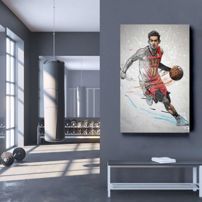 Trae Young Poster Atlanta Hawks NBA Framed Wall Art Home Decor Canvas Print Artwork