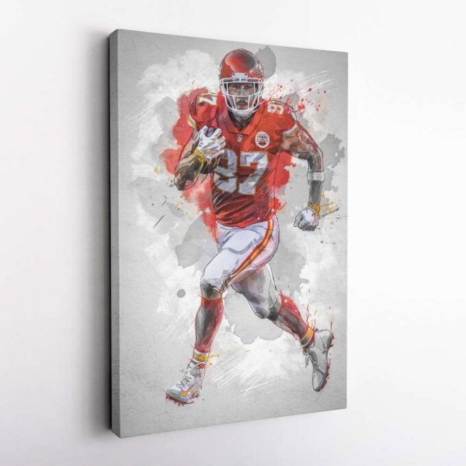Travis Kelce Poster Kansas City Chiefs NFL Framed Wall Art Home Decor Canvas Print Artwork