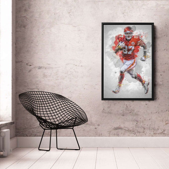 Travis Kelce Poster Kansas City Chiefs NFL Framed Wall Art Home Decor Canvas Print Artwork