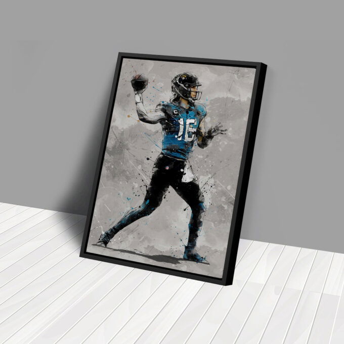 Trevor Lawrence Poster Jacksonville Jaguars NFL Canvas Wall Art Home Decor Framed Poster Man Cave Gift