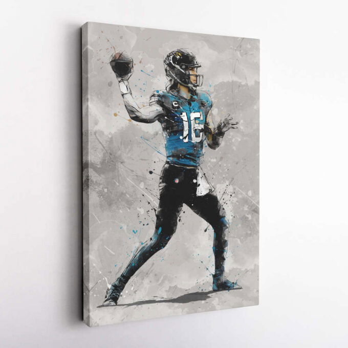 Trevor Lawrence Poster Jacksonville Jaguars NFL Canvas Wall Art Home Decor Framed Poster Man Cave Gift