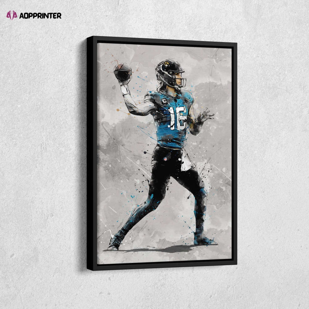 Trevor Lawrence Poster Jacksonville Jaguars NFL Canvas Wall Art Home Decor Framed Poster Man Cave Gift Trevor Lawrence Poster Jacksonville Jaguars NFL Canvas Wall Art Home Decor Framed Poster Man Cave Gift