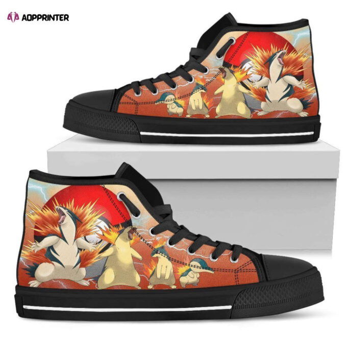 Typhlosion High Top Shoes Custom For Fans Pokemon