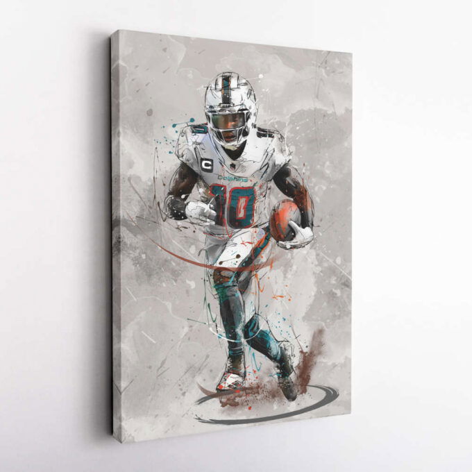 Tyreek Hill Poster Miami Dolphins NFL Canvas Wall Art Home Decor Framed Poster Man Cave Gift