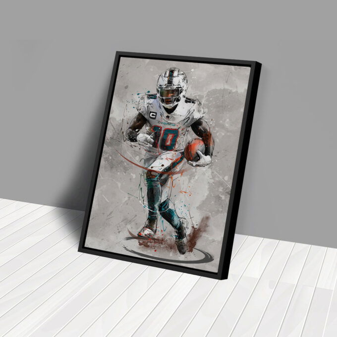 Tyreek Hill Poster Miami Dolphins NFL Canvas Wall Art Home Decor Framed Poster Man Cave Gift