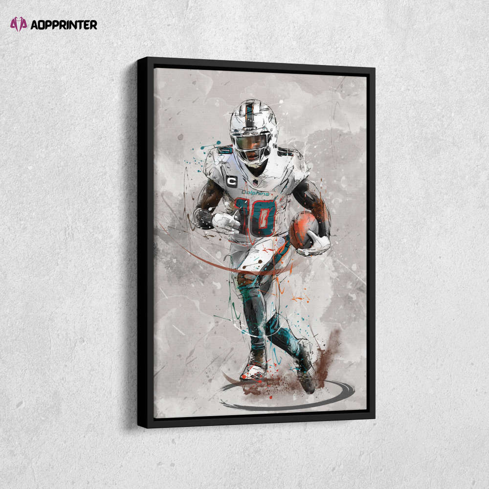 Tyreek Hill Poster Miami Dolphins NFL Canvas Wall Art Home Decor Framed Poster Man Cave Gift Tyreek Hill Poster Miami Dolphins NFL Canvas Wall Art Home Decor Framed Poster Man Cave Gift