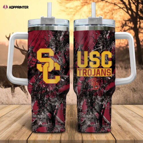 USC Trojans NCAA Hunting Personalized Stanley Tumbler 40oz Gift for Fans