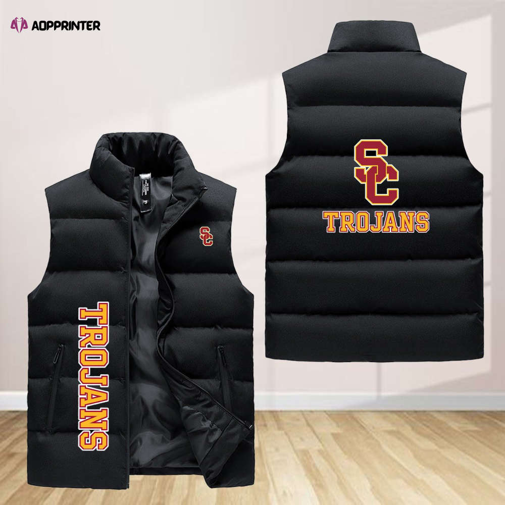 Usc Trojans Sleeveless Puffer Jacket Custom For Fans Gifts Usc Trojans Sleeveless Puffer Jacket Custom For Fans Gifts