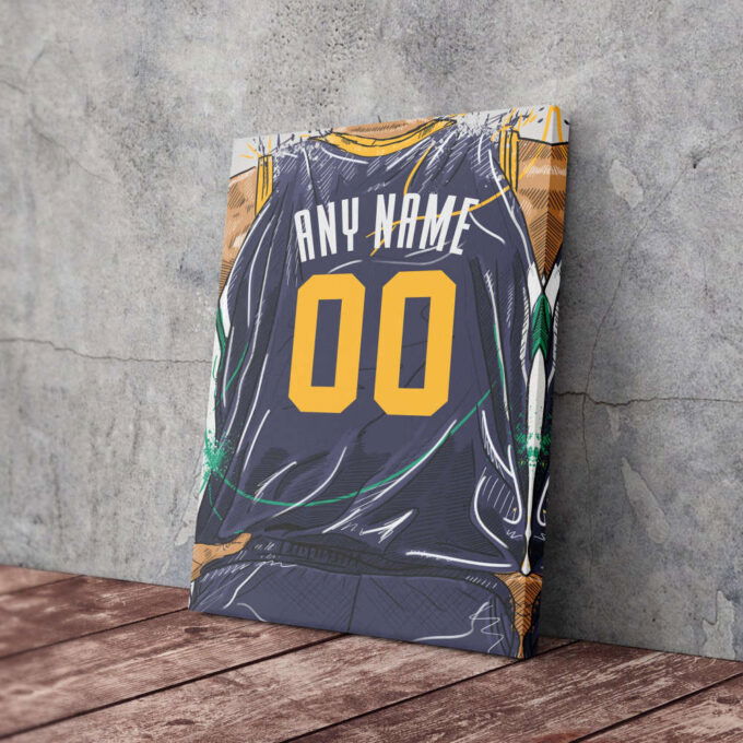 Utah Jazz Jersey Personalized Jersey NBA Custom Name and Number Canvas Wall Art Home Decor Framed Poster Man Cave Gift