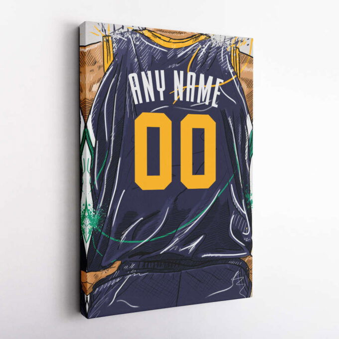 Utah Jazz Jersey Personalized Jersey NBA Custom Name and Number Canvas Wall Art Home Decor Framed Poster Man Cave Gift