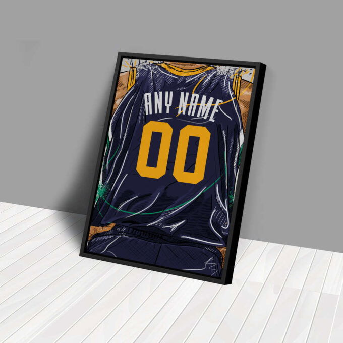 Utah Jazz Jersey Personalized Jersey NBA Custom Name and Number Canvas Wall Art Home Decor Framed Poster Man Cave Gift