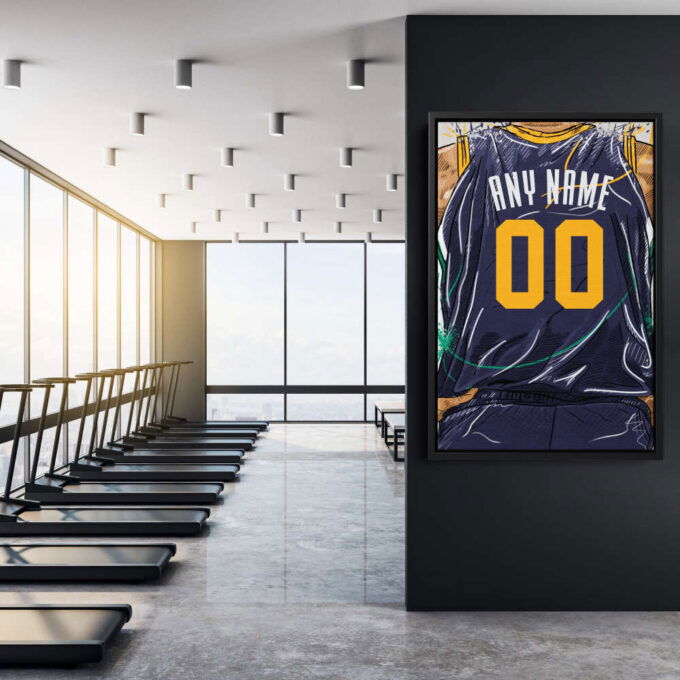 Utah Jazz Jersey Personalized Jersey NBA Custom Name and Number Canvas Wall Art Home Decor Framed Poster Man Cave Gift