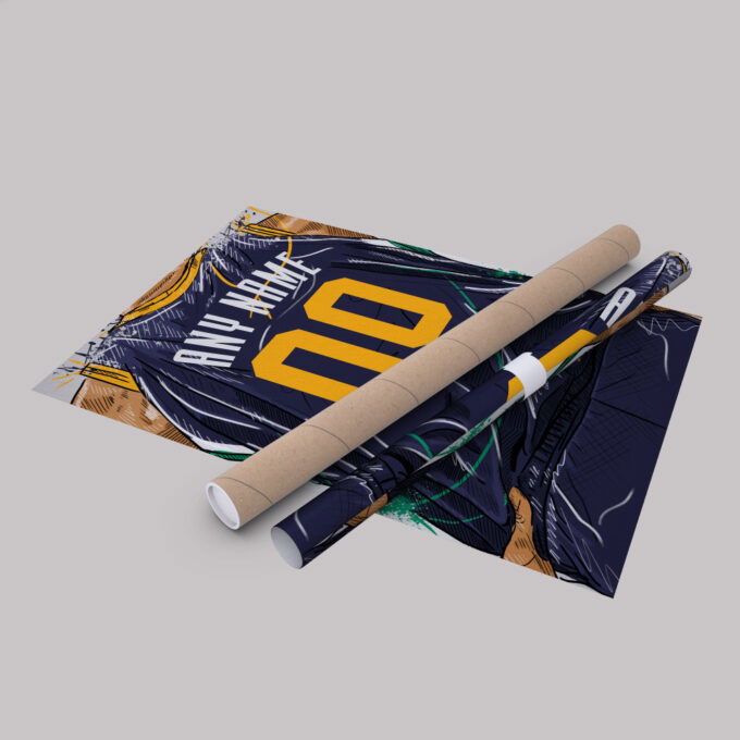 Utah Jazz Jersey Personalized Jersey NBA Custom Name and Number Canvas Wall Art Home Decor Framed Poster Man Cave Gift