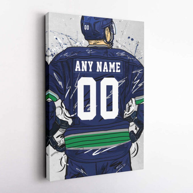 Vancouver Canucks Jersey NHL Personalized Jersey Custom Name and Number Canvas Wall Art Home Decor Framed Poster Man Cave Gift