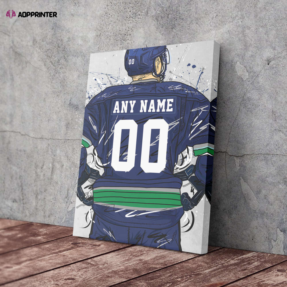 Vancouver Canucks Jersey NHL Personalized Jersey Custom Name and Number Canvas Wall Art Home Decor Vancouver Canucks Jersey NHL Personalized Jersey Custom Name and Number Canvas Wall Art Home Decor