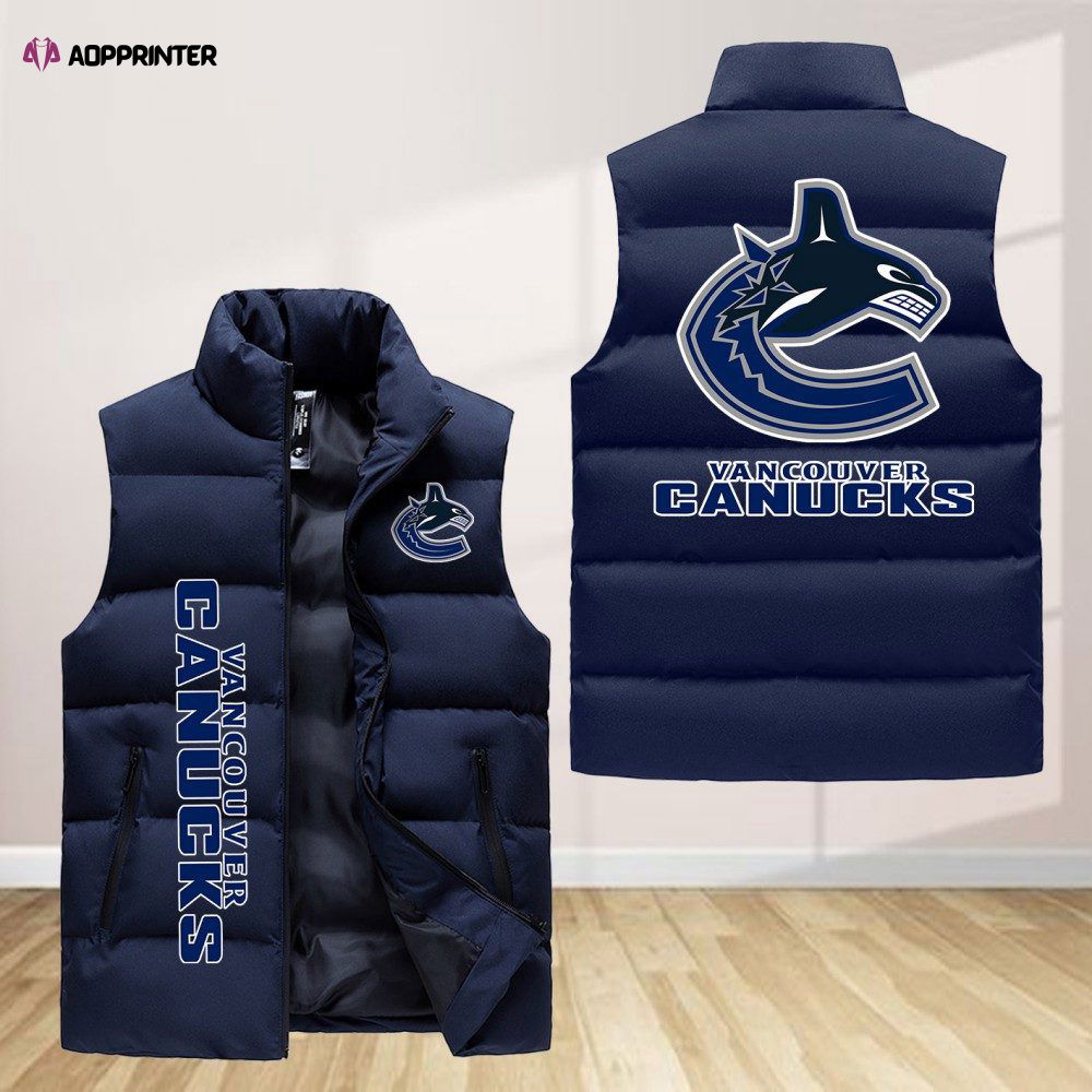 Vancouver Canucks Sleeveless Puffer Jacket Custom For Fans Gifts Vancouver Canucks Sleeveless Puffer Jacket Custom For Fans Gifts