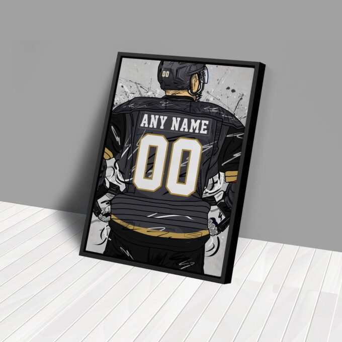 Vegas Golden Knights Jersey NHL Personalized Jersey Custom Name and Number Canvas Wall Art Home Decor Framed Poster Man Cave Gift