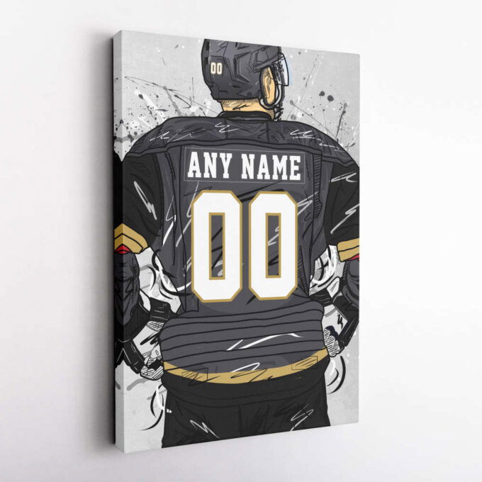 Vegas Golden Knights Jersey NHL Personalized Jersey Custom Name and Number Canvas Wall Art Home Decor Framed Poster Man Cave Gift