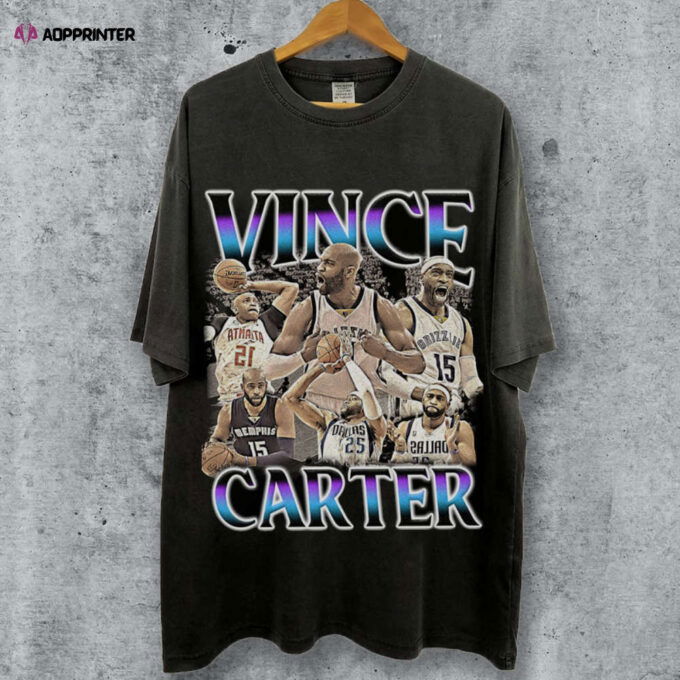 Vintage Vince Carter Basketball Bootleg Tee – Retro 90s Graphic Shirt Sport Gift