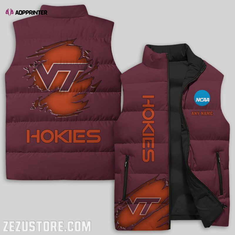 Virginia Tech Hokies NCAA Sleeveless Puffer Jacket Custom For Fans Gifts Virginia Tech Hokies NCAA Sleeveless Puffer Jacket Custom For Fans Gifts
