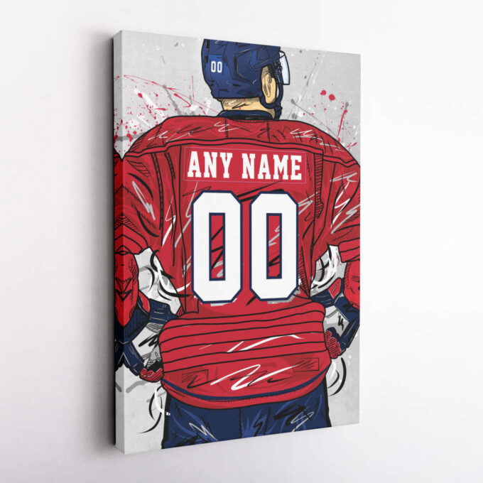 Washington Capitals Jersey NHL Personalized Jersey Custom Name and Number Canvas Wall Art Home Decor Framed Poster Man Cave Gift