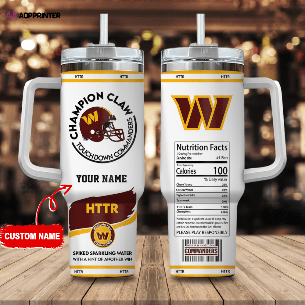 Washington Commanders Champion Claw NFL Personalized Stanley Tumbler 40Oz Gift for Fans Washington Commanders Champion Claw NFL Personalized Stanley Tumbler 40Oz Gift for Fans