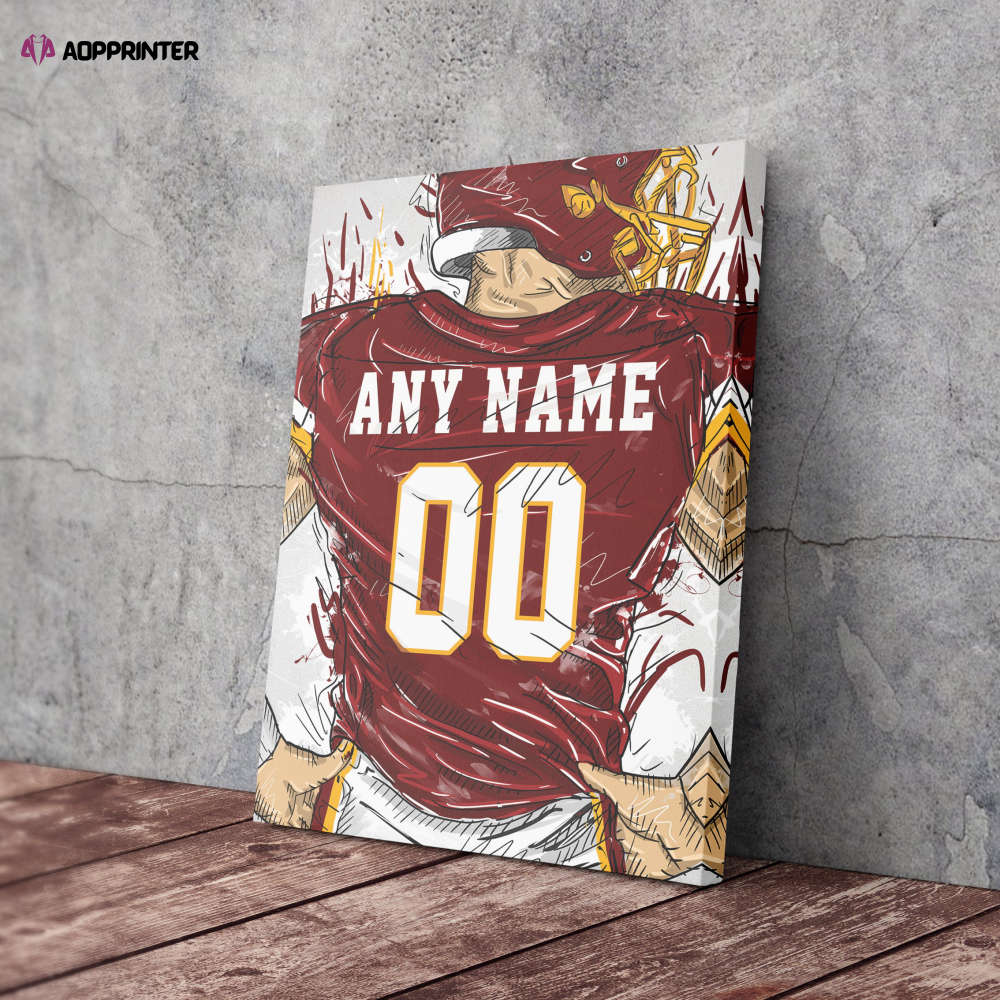 Washington Commanders Jersey Personalized Jersey NFL Custom Name and Number Canvas Wall Art Home Decor Man Cave Gift Washington Commanders Jersey Personalized Jersey NFL Custom Name and Number Canvas Wall Art Home Decor Man Cave Gift